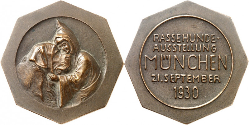 GEWERBE, HANDEL, INDUSTRIE. 
TIERZUCHT u. -MOTIVE. 
HUNDE. MÜNCHEN Medaille 19...