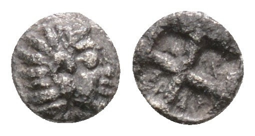 Tetartemorion AR
Ionia, uncertain mint, 6th century BC, Archaic female head rig...