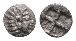 Tetartemorion AR
Ionia, uncertain mint, 6th century BC, Archaic female head right/ Incuse square punch
5 mm, 0,14 g
SNG von Aulock 1811-1812