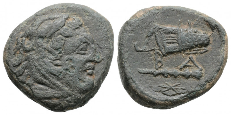 Bronze AE
Kings of Macedon, uncertain mint, Alexander III (336-323 BC), Head of...