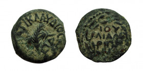 Prutah Æ
Judaea, 52-59, Procurator Antoninus Felix, Crossed palms, date below
Meshorer 342; Hendin 1347