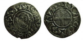 Denier AR
Saint Majolus of Cluny, Priorship of Souvigny, anonymous denier,
twelfth century
19 mm, 1,03 g