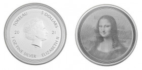 5 Dollars AR
1 Oz Silver, Tokelau, Mona Lisa
31,10 g