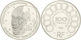 100 Francs AR
France, 15 UCU, Jean Monnet
Silver 900/1000
37 mm, 22 g
