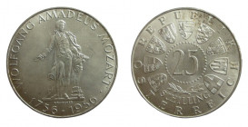 25 Schilling AR
Austria, Wolfgang Amadeus Mozart, 1956
Silver 800/1000
30 mm, 13 g