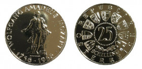 25 Schilling AR
Austria, Mozart, Silver 800/1000 (gold plated)
30 mm, 13 g