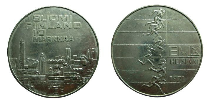 10 Markkaa
Finnland, Helsinki 1971
36 mm, 24,28 g