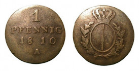 1 Pfennig
Prussia, Friderik Wilhelm I, 1810 A
Jäger 4