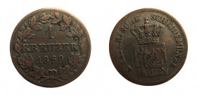 1 Kreuzer
Bavaria, 1869