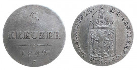 6 Kreuzer AR
Austria, 1849, Vienna