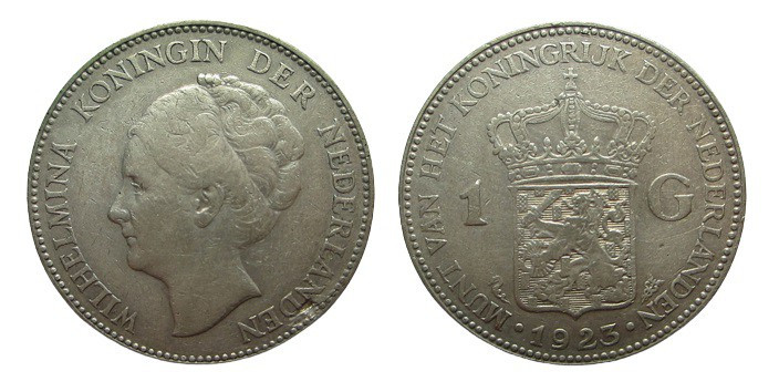 1 Gulden Ar
Netherland, Wilhelmina, 1923
28 mm, 9,90 g