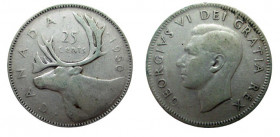 25 Cents Ar
Canada, Georg VI, 1950
22 mm, 5,93 g