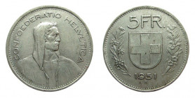 5 Franken Ar
Switzerland, 1951
31 mm, 15 g