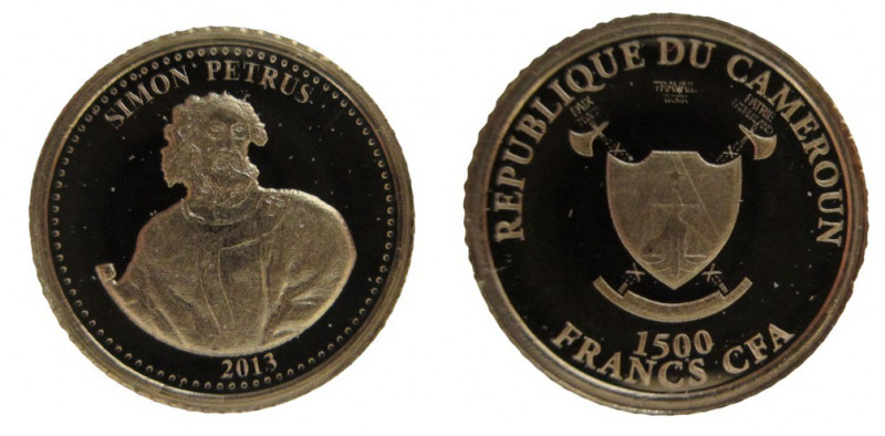 1500 Francs CFA
Cameroon, 12 Apostles, Simon Petrus, Gold 585/1000
11 mm, 0,5 ...