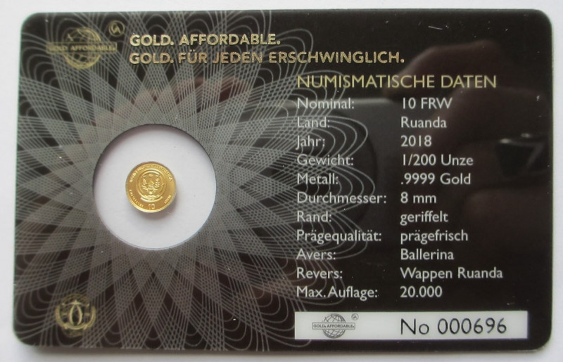 1/200 oz Av
Ballerina, Gold 999/1000
8 mm