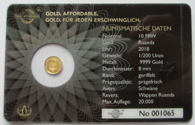 1/200 oz Av
Schwäne, Gold 999/1000
8 mm
