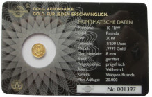 1/200 oz Av
130. Todestag Wilhelm I., Gold 999/1000
8 mm