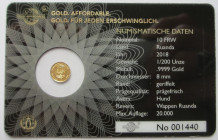1/200 oz Av
Jahr des Hundes, Gold 999/1000
8 mm