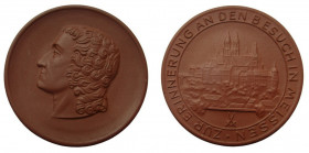 Porcelain Medal, Friedrich von Schiller / Meissen, 50 mm, 21,47 g
