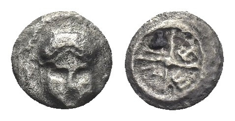 THRACE, Mesembria. (Circa 400-350 BC). AR Obol.
Obv: Crested Corinthian helmet ...