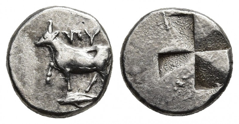 THRACE. Byzantion. (Circa 340-320 BC). AR, Siglos.
Obv: 'ΠΥ.
Bull standing lef...