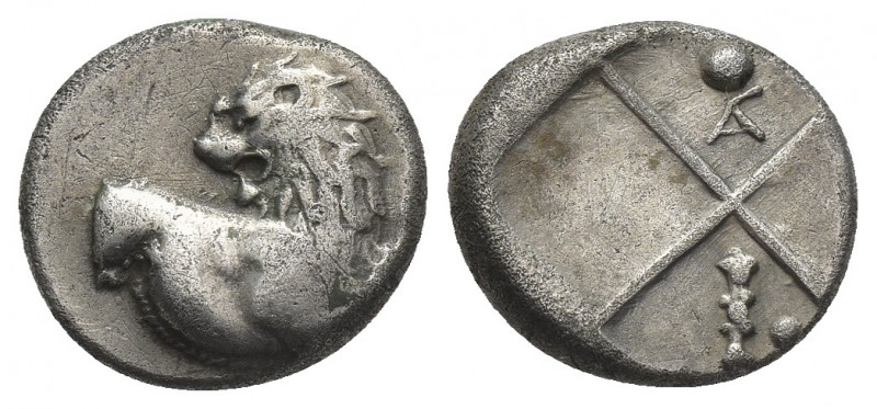 THRACE, Chersonesos. (Circa 386-338 BC). AR Hemidrachm.
Obv: Forepart of lion r...