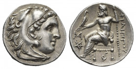 MACEDONIAN KINGDOM. Philip III Arrhidaios.( 323-317 B.C) Drachm.Abydos mint.
Obv:Head of Herakles right, wearing lion's skin headdress
Rev: ΦΙΛΙΠΠΟΥ...