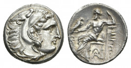 KINGS OF MACEDON. Philip III Arrhidaios, (Circa 323-317 BC). Drachm. Lampsakos.
Obv: Head of Herakles right, wearing lion skin.
Rev: ΦIΛIΠΠΟΥ.
Zeus...