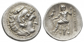 KINGS OF MACEDON. Alexander III 'the Great' (336-323 BC). Drachm. Uncertain mint in Western Asia Minor.
Obv: Head of Herakles right, wearing lion ski...