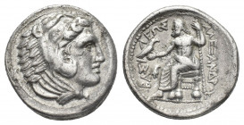 KINGS OF MACEDON. Alexander III 'the Great' (336-323 BC). Tetradrachm. Amphipolis.
Obv: Head of Herakles right, wearing lion skin.
Rev: BAΣIΛEΩΣ AΛΕ...