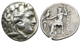 KINGS OF MACEDON. Alexander III 'the Great' (336-323 BC). Tetradrachm. Pella.
Obv: Head of Herakles right, wearing lion skin.
Rev: AΛΕΞΑΝΔΡΟΥ.
Zeus...