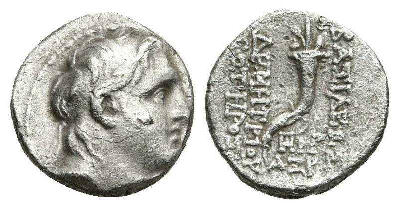 SELEUKID KINGDOM. Demetrios I Soter (162-150 BC). Drachm. Antioch.
Obv: Diademe...