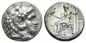 Seleukid Kings of Syria, Seleukos I Nikator. (Circa 311-300 BC) AR Tetradrachm. Babylon.
Obv: Head of Herakles right, wearing lion skin.
Rev: AΛΕΞΑΝ...