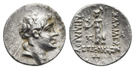 KINGS OF CAPPADOCIA. Ariarathes VI Epiphanes Philopator (Circa 130-116 BC). Drachm. Mint C (Komana?).
Obv: Diademed head right.
Rev: ΒΑΣΙΛΕΩΣ / APIA...