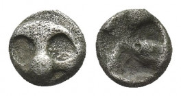 ATTICA, Athens. (Circa 515-510 BC). Hemiobol. "Wappenmünzen" type.
Obv: Wheel with four spokes.
Rev: Quadripartite incuse square, divided diagonally...