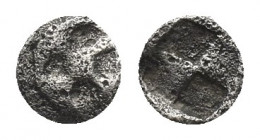 ATTICA, Athens (Circa 515-510 BC). Hemiobol. "Wappenmünzen" type.
Obv: Wheel with four spokes.
Rev: Quadripartite incuse square, divided diagonally....