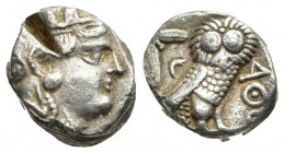 ATTICA. Athens. Tetradrachm (Circa 353-294 BC).
Obv: Helmeted head of Athena right, with profile eye and pi-style palmette.
Rev: AΘE.
Owl standing ...