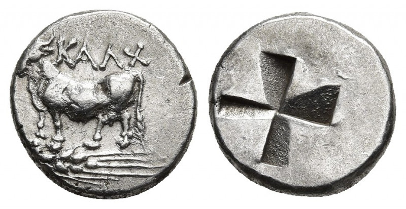 BITHYNIA. Kalchedon. (Circa 340-320 BC). AR, Siglos.
Obv: KAΛX. Bull standing l...