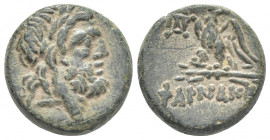 PONTOS, Pharnakia. (Circa 85-65 BC). Struck under Mithradates VI Eupator. AE
Obv: Laureate head of Zeus right.
Rev: ΦΑΡΝΑΚΕI. Eagle on thunderbolt; ...
