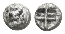 Islands off Ionia, Chios. (Circa 435-425 BC). AR, Tetrobol.
Obv: Sphinx seated, amphora before.
Rev: Deep quadripartite incuse square.
SNG Copenhag...