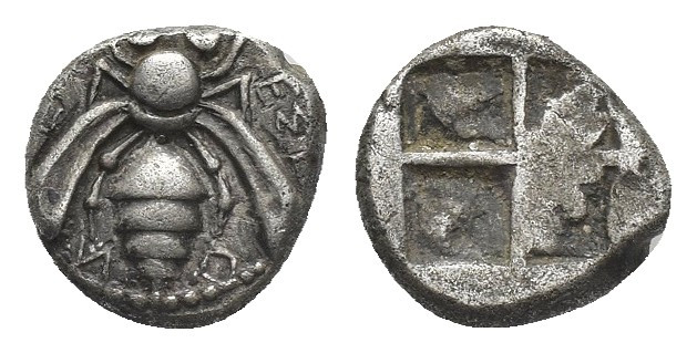 IONIA. Ephesos. Drachm (Circa 500-420 BC).
Obv: ΕΦEΣION.
Bee, dotted border.
...