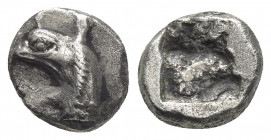 IONIA, Phokaia. (Late 6th century BC). AR Diobol.
Obv: Head of griffin left.
Rev: Rough incuse square.
SNG von Aulock 2116.SNG Turkey 1.2, 1428.
C...