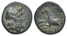 PISIDIA, Termessos. (1st century BC). AE.
Obv: Laureate head of Zeus right.
Rev: 
Forepart of horse, left; thunderbolt to right.
SNG Fran...