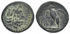 KINGS OF GALATIA. Deiotaros, (63-59/8 BC) AE.
Obv: Laureate head of Zeus to right.
Rev. Eagle, with spread wings and head turned back to right, stan...