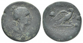 KINGS OF GALATIA, Deiotaros. Pessinos or Uncertain mint in Phrygia. (Circa 62-40 BC). AE.
Obv: Winged bust of Nike to right.
Rev: [BAΣIΛEOΣ] / ΔHIOT...