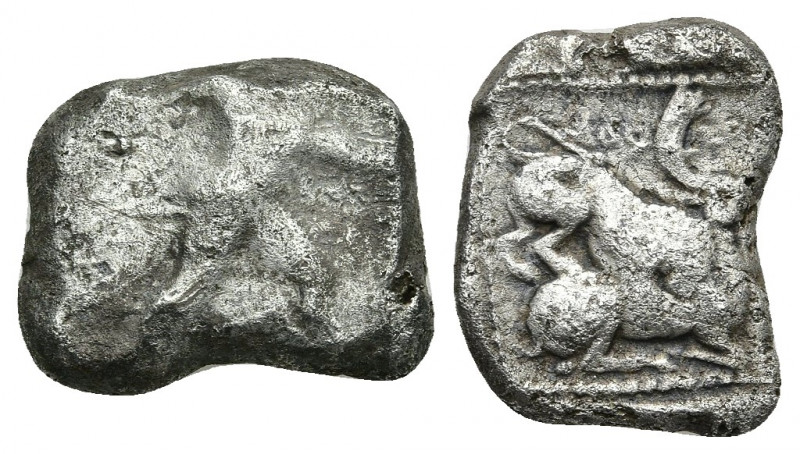 Cyprus, Kition AR Stater. Azbaal, circa 449-425 BC.

Obv: Herakles in fighting...