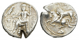 Cilicia, Tarsos. Mazaios, satrap of Cilicia and Cappadocia. AR Stater( circa 361/0-334 BC).
Obv: Baaltars seated to left on throne, his head and tors...