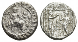 CILICIA. Tarsus. Datames. AR stater (Circa 385/4-362/1 BC).
Obv: Baaltars seated right, head and torso turned facing, legs draped, scipio aquila in r...