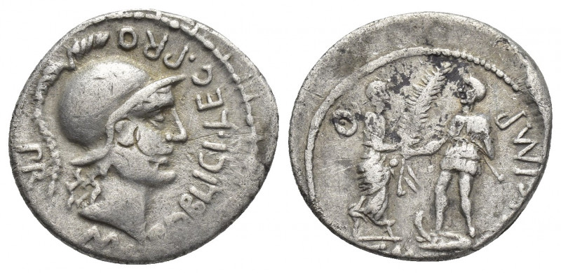CNAEUS POMPEY II. AR, Denarius (46-45 BC). Corduba; Marcus Poblicius, legatus pr...