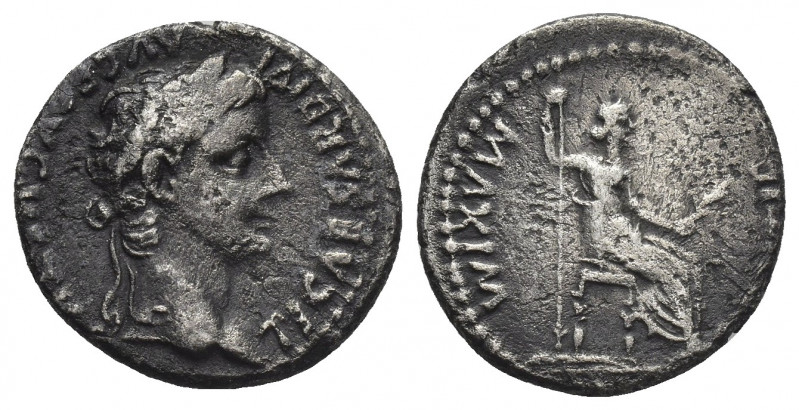 TIBERIUS (14-37 AD). AR, Denarius. "Tribute Penny" type. Lugdunum.
Obv: TI CAES...